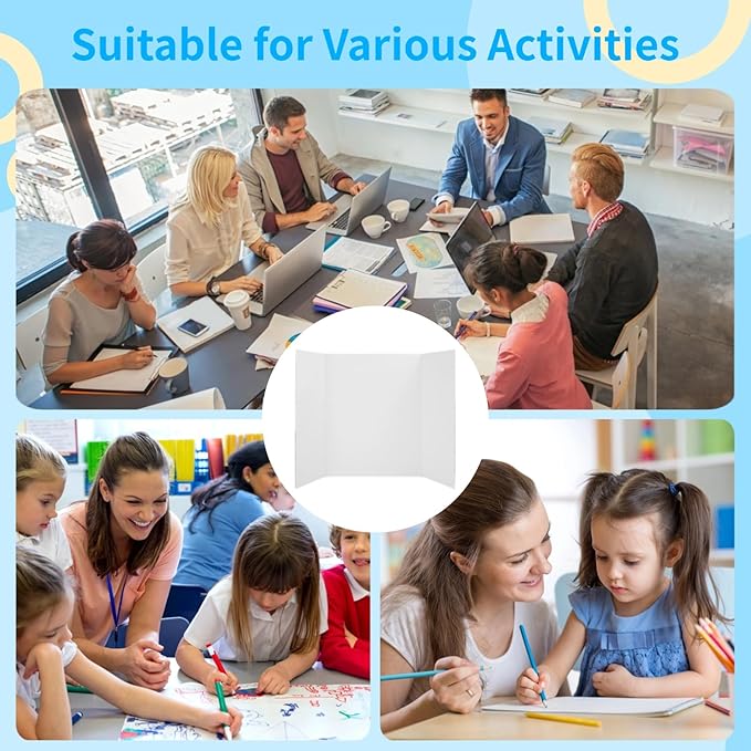 24-Piece Trifold Poster Board Set, 24×16" Tri Fold Display, Thick Corrugated Cardboards for Presentations