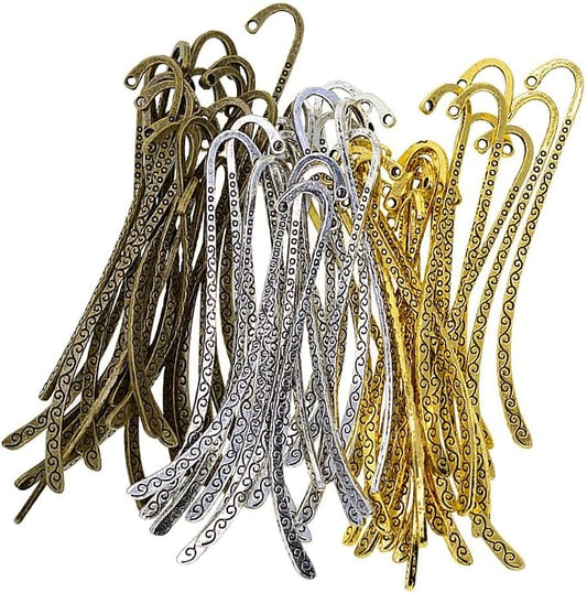 60pcs Metal Bookmarks Beading Vintage Bookmark, Retro Bookmarks with Hook for Adults, Kids, Teacher Student Reading and Enthusiasts Gifts