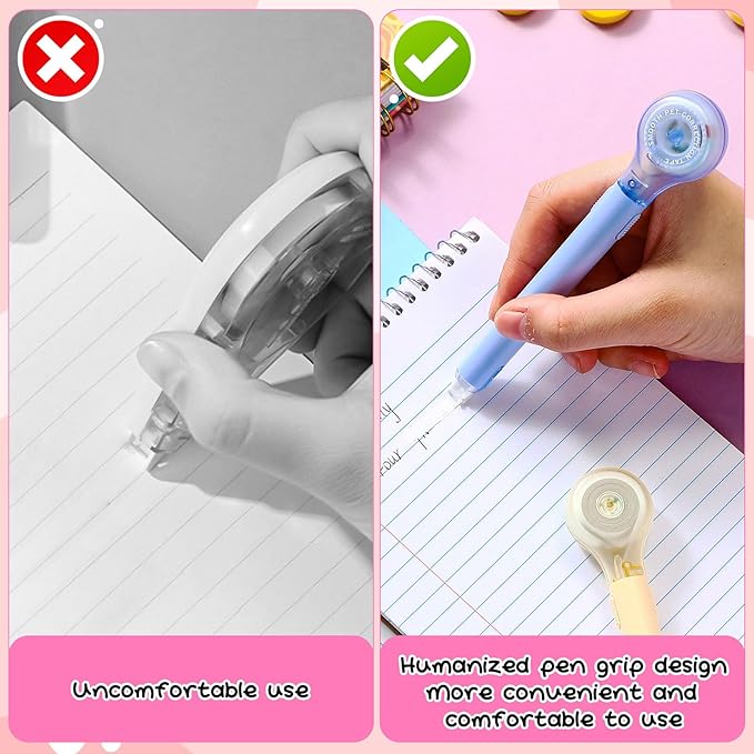 Gersoniel 10 Pack Correction Tape Pen Correctional Ink Tape Push Pull Protective, Easy to Use Applicator for School Office Supplies, 0.2 x 236 Inch (Macaron Color)