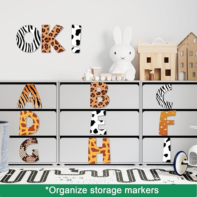 150 PCS Large 6" Bulletin Board Letters Set, Safari Jungle Classroom Alphabet Cutout Letter for Bulletin Board Display Home School, A Great Helper to Inspire Students' Learning Interest