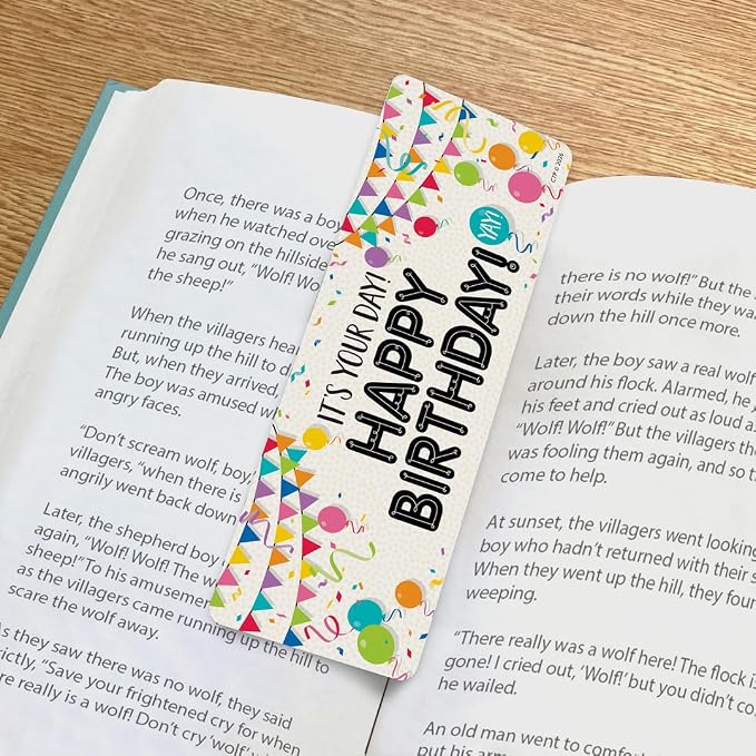 CTP Core Decor Happy Birthday Bookmarks - Celebrate Student Birthdays 30 per Package (Creative Teaching Press 11154)
