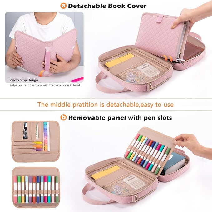 IMAGINING Large Bible Case with Bible Cover for Women - Bible Carrying Case with Shoulder Strap - Bible Bag Packed in Gift Box - Bible Carrier with Pockets for Bible Study Suppliers - Bible Gift Girls