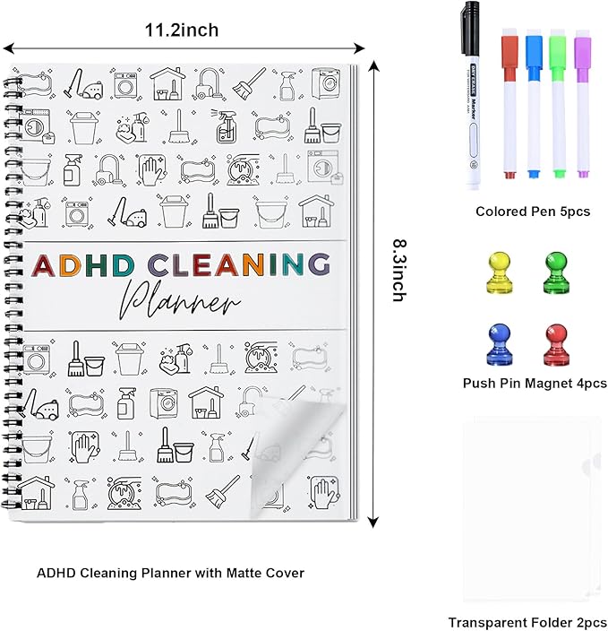 Cleaning Planner, Cleaning Schedule and Checklist Organizer, Daily Weekly Monthly Household Cleaning Planner, Chore Chart Notebook for Home, Family Cleaning Tasks, DIY Home Improvement, Editable Template