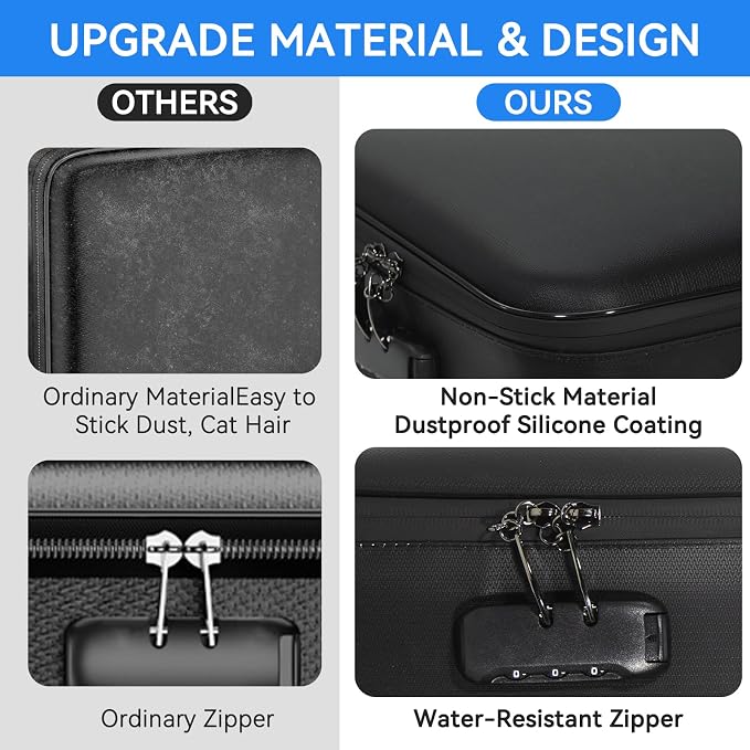 Document Organizer with Lock, Hard-Shell Fireproof and Moisture-Resistant 13-Layer Document Safe, Upgraded Insulation File Folder Organizer, Portable Home Important Document Storage, Black