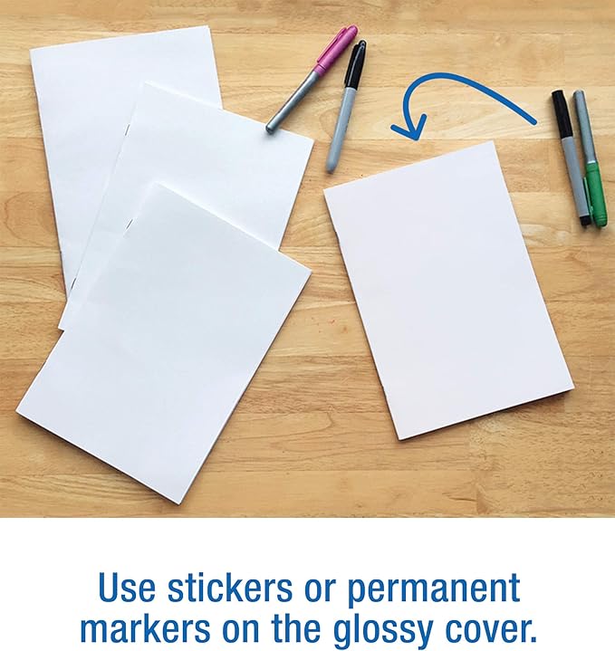 Carson Dellosa | Blank Books for Journaling | High-Gloss Cover, 7-inch x 10-inch, 12-Pack
