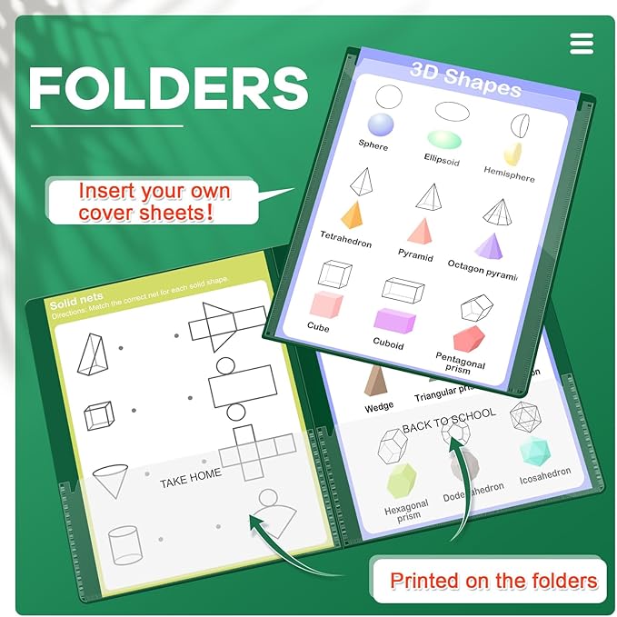 Henoyso 24 Pcs Folders with Pocket School to Home Folder Heavy Duty 2 Pocket Homework Folders with Clear Front Pockets for School Students Parent Teacher Communication (Dark Green)