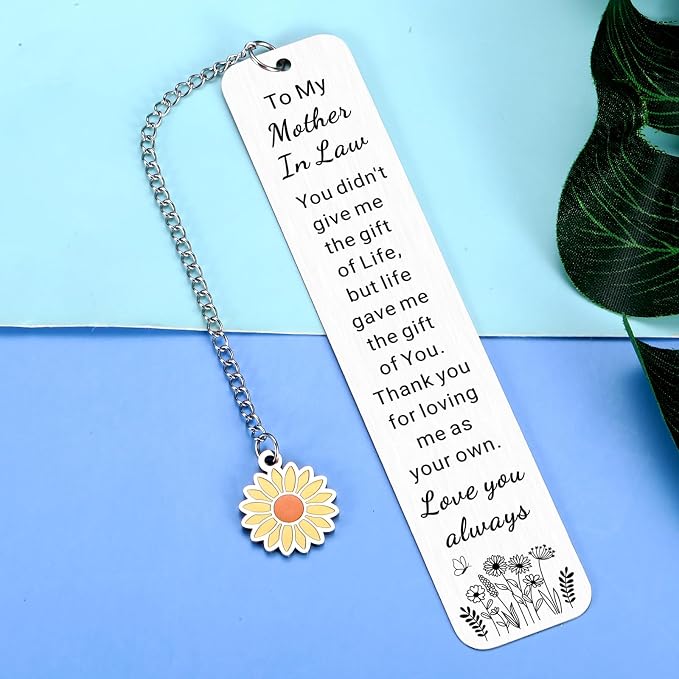 Mother in Law Gifts Bookmark Mother's Day Gifts for Mother in Law Mother-in-Law Birthday Gift from Daughter in Law Mothers Day Anniversary Wedding Gift for Mothers of The Bride Groom Stocking Stuffers