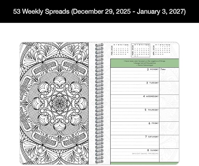 Dated Annual Color Your Year 2026 Planner, Full Calendar Year, Small (5.5" by 8.5")