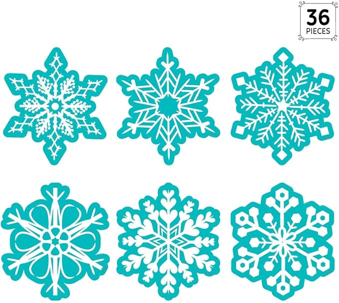 CTP Snowflakes 6" Cut-Outs Learning Décor Accents for Winter & Holiday Classroom Theme (Creative Teaching Press 10595)