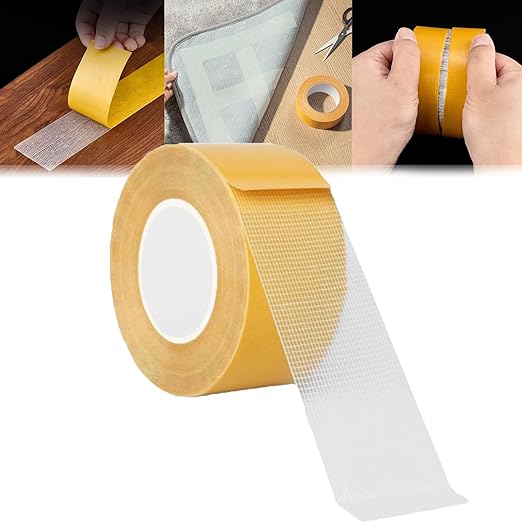Double Sided Tape Heavy Duty, 2Inch x 33FT(10m), High Adhesive Strength Mesh Double-Sided Duct Tape, Double Sided Fabric Tape Heavy Duty for Walls, Carpet Tape for Area Rugs