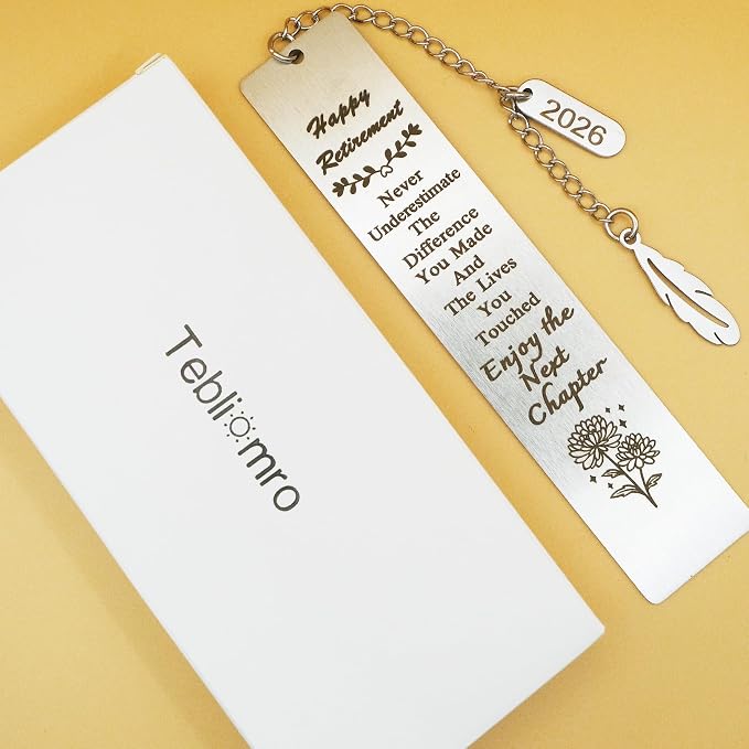 Retirement Gifts for Women Men 2026 Coworker Leaving Happy Retirement Bookmark for Teacher Friends Grandma Retiring Farewell Godbye Going Away Gift for Retired Bestie Nurse Book Lovers