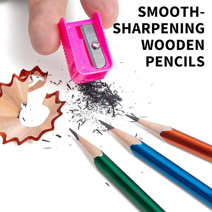 M&G Terra Series 24 Pack HB Triangular Wood-Cased Pencils, Unsharpened with Matching Erasers, Smooth Writing Break-Resistant Core, 6 Solid Metallic-Tone Colors for School Office Classroom Supplies