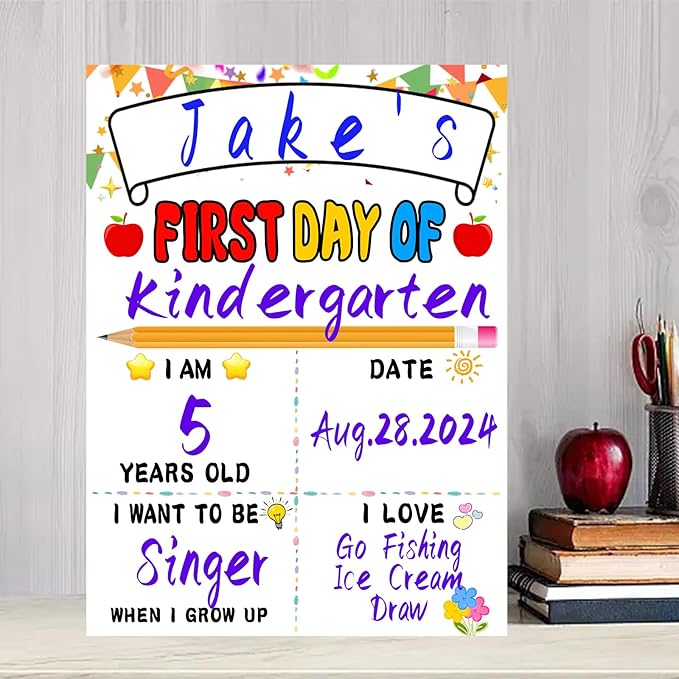 10 Pack First & Last Day of School Board - First Day of School Sign - 1st Day of Kindergarten Preschool Chalkboard Photo Prop, Gifts for Kids Girls Boys - 8 X 11