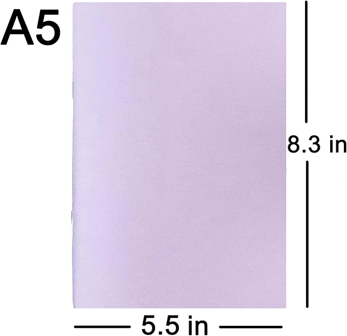 A5 Calendar Planner Jan 2026 - Dec 2027, Travelers Notebook Inserts for 2 Years, Monthly Calendar & Important Dates & Line & Dotted, 100gsm Paper, 8.3 x 5.5 in (Purple)