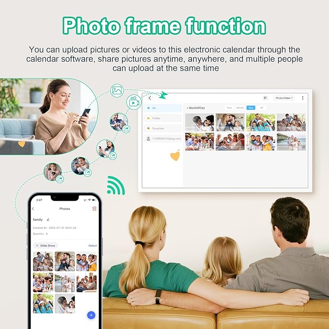 Digital Calendar, Smart WiFi Electronic Calendar&Chore Chart, IPS Touch Screen HD Display for Family Schedules, Share Moments Instantly from Anywhere (24)