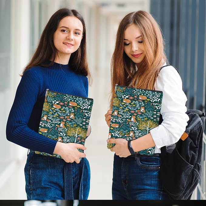 Book Sleeve Books Cover Waterproof Books Protector with Zipper Bookish Gifts Bookworm Gifts Women Student Sisters Daughter Teacher Book Lovers Gifts, Forest Fox Stuff Fox Gifts for Foxes Lover
