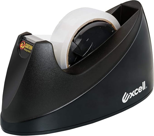 "Excell Dualcore Desktop Tape Dispenser (1" + 3" core) with Sand Weighted Base for One-Hand Dispensing, Ideal for Home, Office, Gift Wrapping, and Retail Stores"
