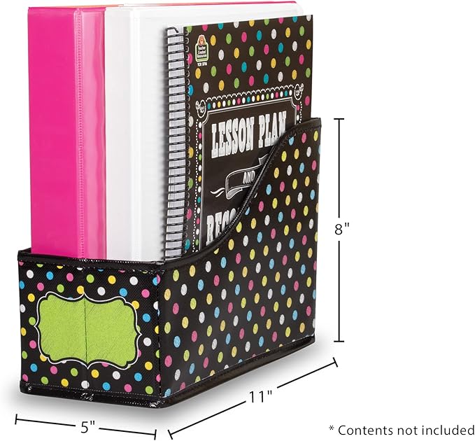 Chalkboard Brights Book Bin, Multicolor, 8" x 5" x 11"