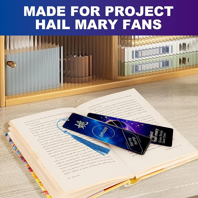 for 2 Pack Project Hail Mary Merch Inspired Bookmark Stuff, Rocky Grace Amaze Bookmarks Gifts Shirt Poster Accessories Merchandise for Fans Men Women Birthday Book Lovers