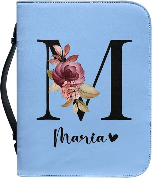 Personalized Bible Cover with Name, Custom Bible Cover Case for Women Girls, Large Capacity Scripture Bag with Handle