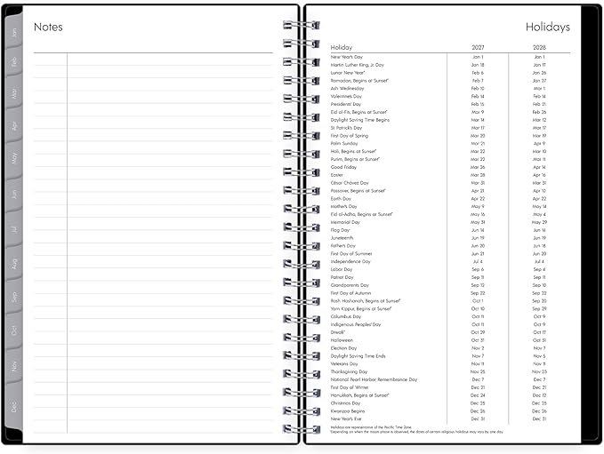 Blue Sky 2027 Weekly and Monthly Planner Calendar, Includes January 2027 - December 2027, 5" x 8", Flexible Cover, Wirebound, Laminated Tabs, Enterprise