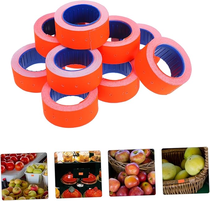 10rolls Price Tag Stickers for Print Labels for Retail and Office Strong Adhesion Price Marker Paper Efficient Organization for Products and Pricing