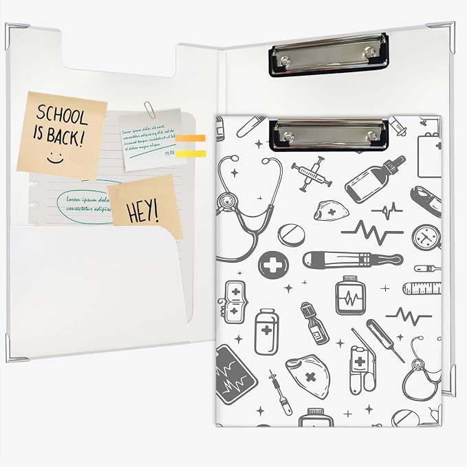 Lacama Cute Nurse Clipboard GIFS for Women, Nursing School Office Supplies, Nurse Appreciation Gifts Project Folders with Metal Clip for Nurses Students, Nurses Week Gifts