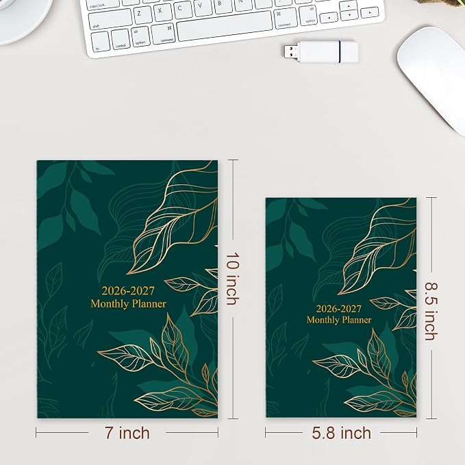 2026-2027 Monthly Planner - 18 Months Calendar from July 2026 - December 2027, Monthly Planner 2026-2027 Easy to Organize Your Daily Life, 5.8" x 8.3", Gold Leaf