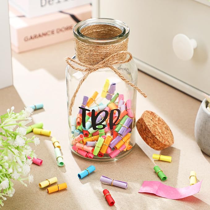 Tbr Jar Gift for Book Lover to Be Read List Jar with 300 Colorful Notes, Bookish Reading Accessories to Choose Your Next Book, Bookworm Gift for Club Members Graduation Teacher Student Reading Present