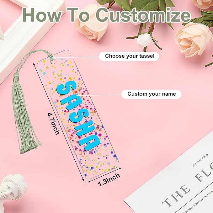 Personalized Bookmarks for Women Book Lover Birth Flower Birthday Customized Gifts for Reading Her Daughter Friends (Acrylic #6)