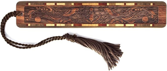 Elegant Personalized Wooden Bookmark | Custom Engraved Ornate Victorian Scrollwork Artwork | Decorative Reading Gift for Book Lovers and Readers | Made in the USA