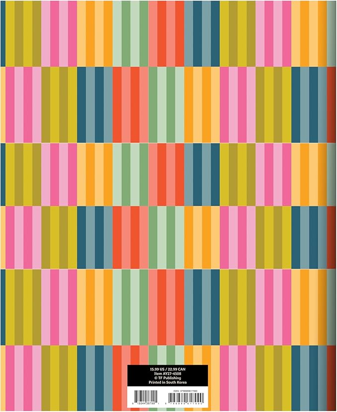 TF Publishing July 2026 - June 2027 Blocked Colors Large Monthly Planner with Thick Paper - 12 Month Academic Planner 2026-2027 with 2-Page Spreads, Large Calendar Grids and Prompts - 9in x 11in