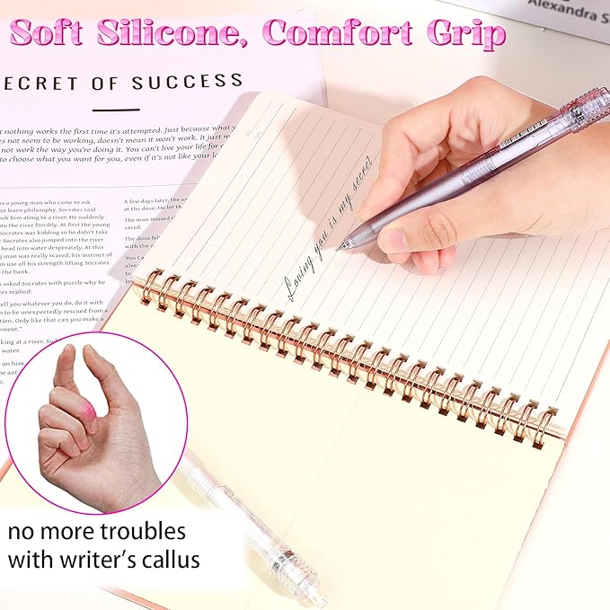 Fidget Pens for Adults, 2PCS Sensory Pens 0.5mm Fine Point No Bleed Quick Dry Gel Pen for Office, School, Note Taking, Stress Relief, Smooth Writing Ballpoint Pen for ADHD White & Purple