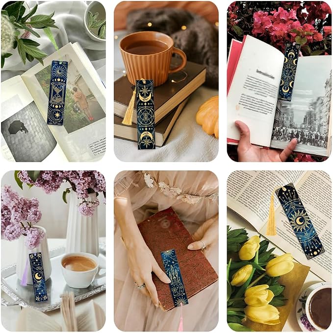 Peacoblue 30pcs UV DTF Bookmarks Transfer Stickers Wraps Starry Sky for Women Men Reading, Waterproof Bookmarkers Decal(No Blank Bookmarks) for Acrylic Plastic Metal Blank Bookmark