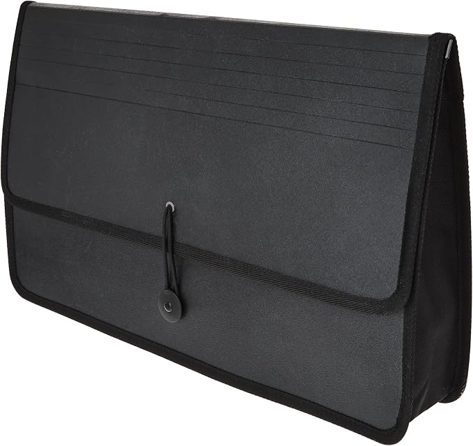 Lion Expand-N-File Poly Expanding Wallet, Legal (9-1/2 x 15 Inches), 2-1/2 Inches Gusset, Black, 1 Wallet (48150-BK)