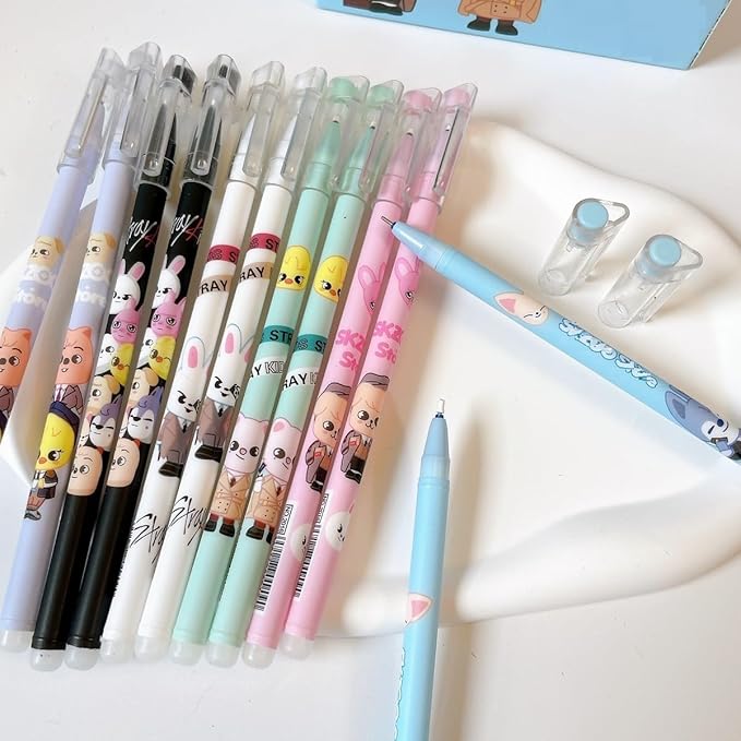 Baosai 12 Pcs Ballpoint Pen Gel Pens Stray Fans Office Supplies Series