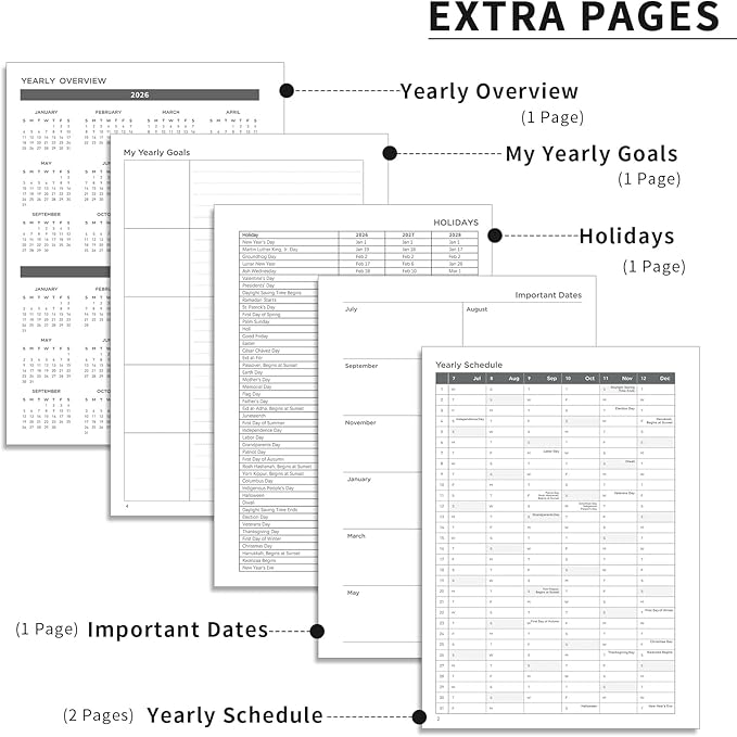 AHGXG Academic Planner 2026-2027, July 2026 - June 2027, Weekly and Monthly, 8.5" x 11", Calendar, Agenda for Women, Teacher, Student, School, 12-Month Tabs (Light Green)