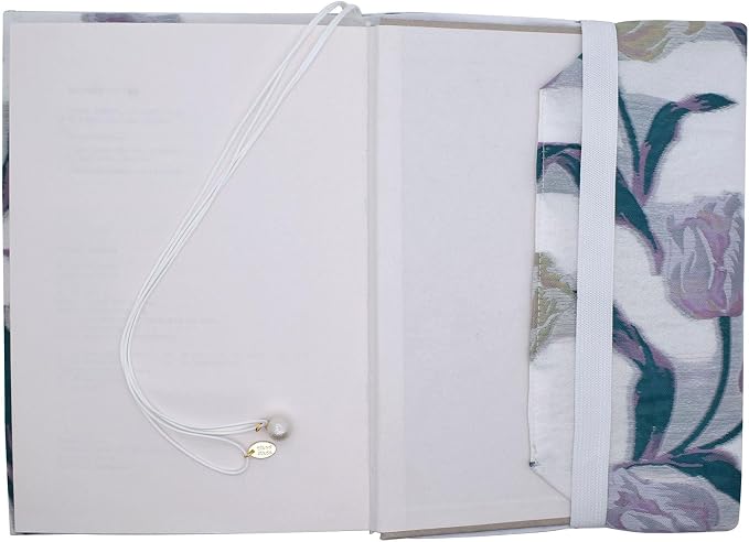 BLBMH 5.5x8.5 Fabric Bible Cover Non-Stretch | Built-in Bookmark | Handmade Washable Book Sleeve for Paperback Journal Privacy Reading Gift for Women - Tulip