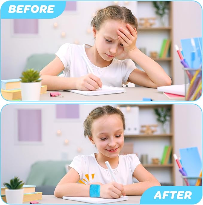 Weighted Sensory Bracelets for ADHD, Autism, SPD and CP Kids, Deep Pressure to Improve Sensory Awareness, Soft Calming Tools to Enhance Focus & Hand Stability Perfect for Classroom and Home Use