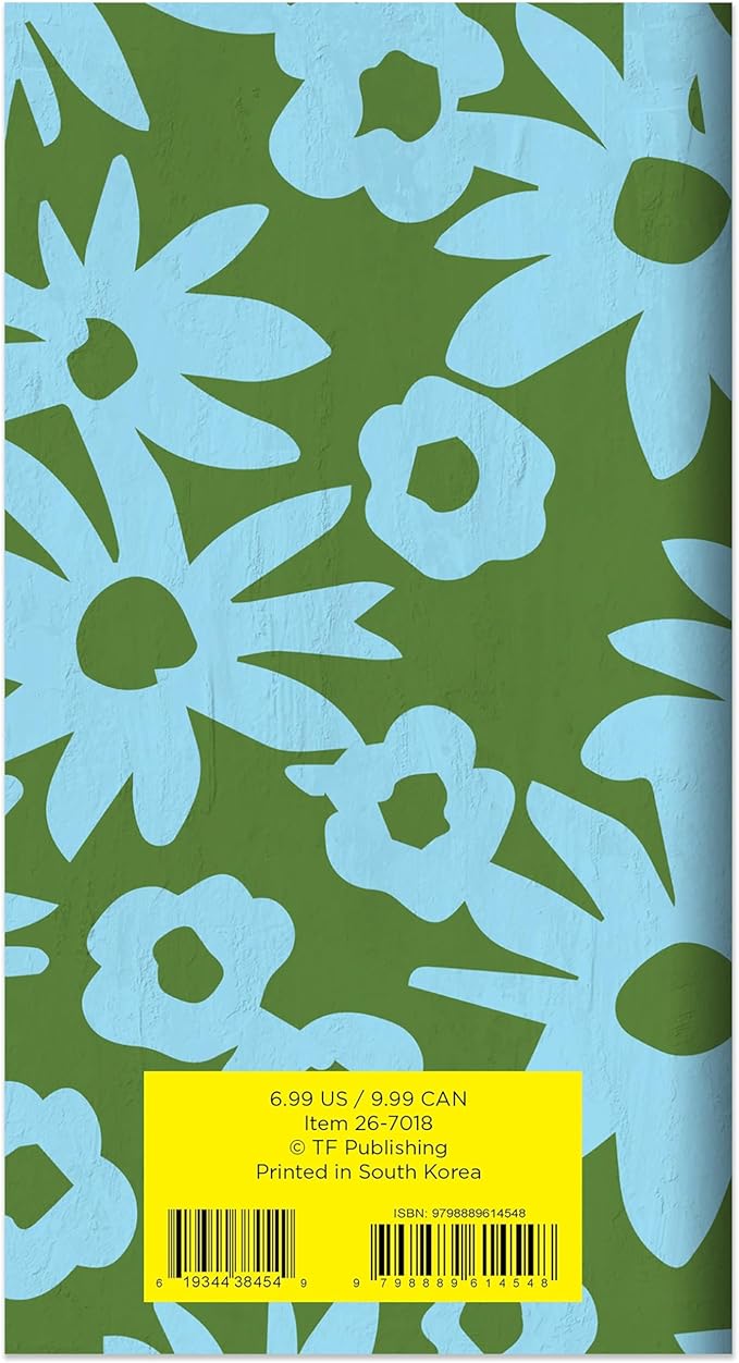 TF Publishing 2026-2027 Flower Stencil Small Monthly Pocket Planner with 2 Page Large Calendar Grid and Lined Notes Section - 2 Year Pocket Calendar 2026-2027 Perfect for Purse - 3.5in x 6.5in