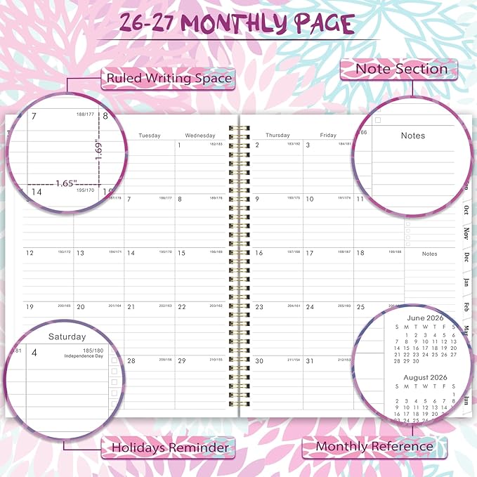 Planner 2026-2027 - 9'' x 11'' Calendar Planner 2026-2027, Jul. 2026 - Jun. 2027, Planner Weekly and Monthly, Large Planner 26-27 with Monthly Tabs, Inner Pocket
