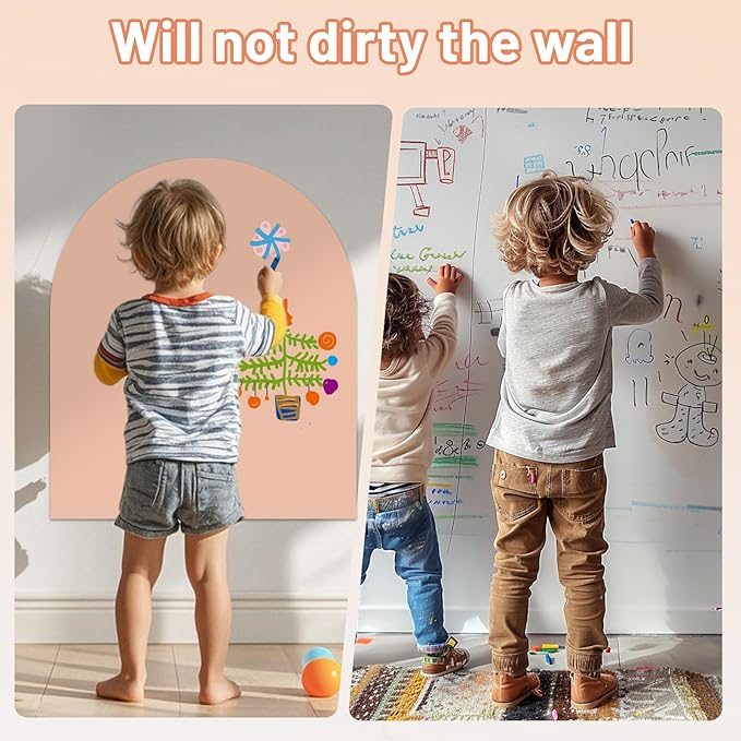 Magnetic Wall Decal 32 x 24In Arch Magnetic Chalkboard for Wall, Magnet Wall Drawing Learning for Playroom, School, Home (Light Pink