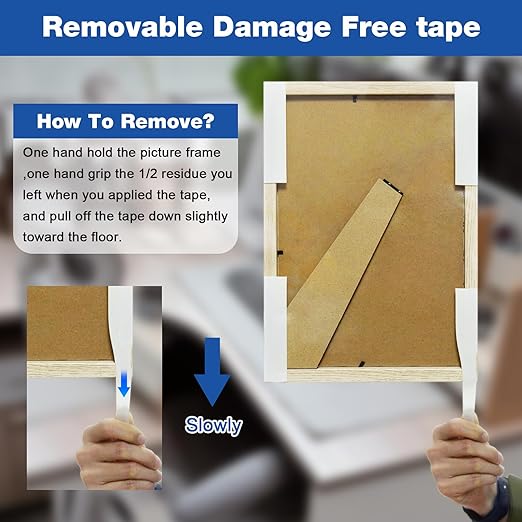 3M Double Sided Tape 2"×16.5ft No Residue,Picture Hanging Strips Heavy Duty Mounting Tape, Removable PE Foam Tape Waterproof for Poster Tape, Carpet Tape Rug Gripper,Art & Craft Tape