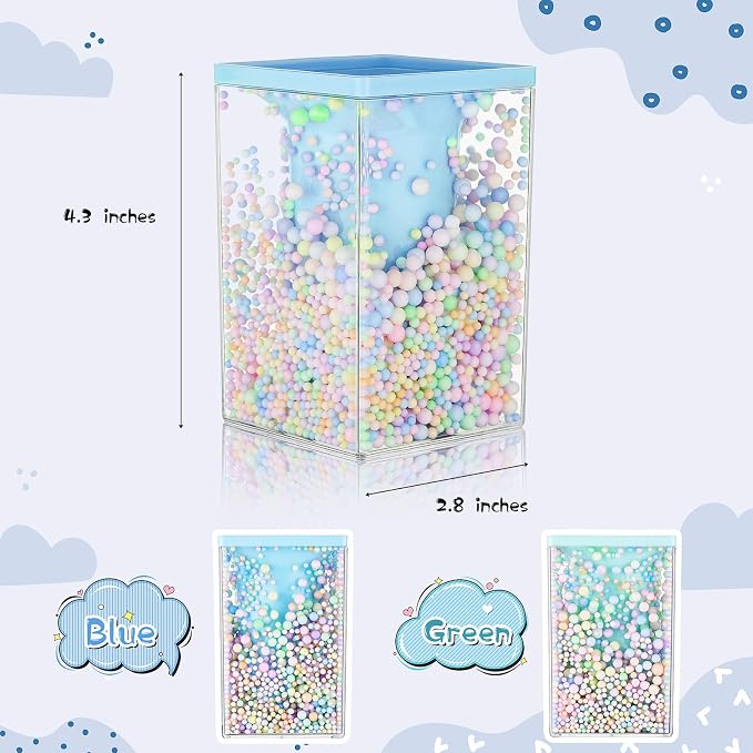 Zonon 2 Pieces Bubble Pen Holder for Desk Cute Makeup Brush Organizer & Pencil Holder with a Playful Sphere Design, Kawaii Desktop Accessories for Women, Office & School(Blue and Green)