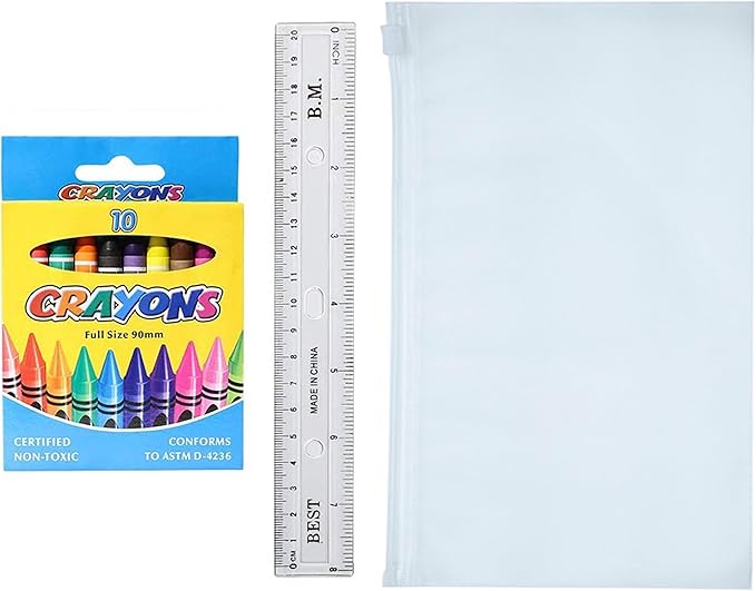 Moda West 36 Piece Bulk School Supplies Kit for K-12 - Pens, Pencils, Crayons, and More, Essential Box of School Supplies for Elementary, Middle, and High School Students
