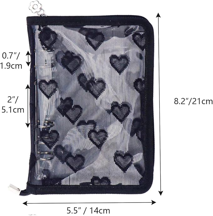 NatSumeBasics Black A6 Binder Zipper Cash Envelope Wallet 6 Ring Lace Zip Budget Binders Cover for Journaling Planner (Zipper Black, A6 Binder)