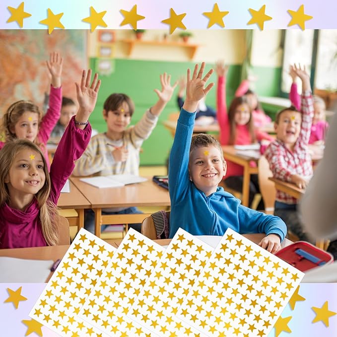 Star Stickers - 2520 PCS 0.6" Foil Star Metallic Stickers for Kids Reward & School Classroom Teacher Supplies