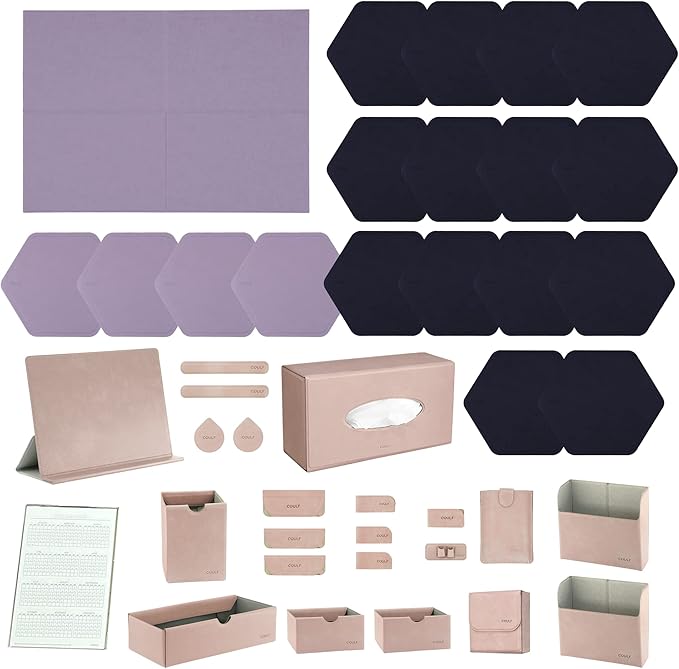 Magnetic Adhesive Hexagonal Plate with Storage Set Padfolio PU Leather Organizer (Set 5)