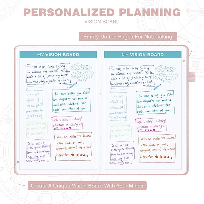 Undated 12 Month Planner Hardcover (5.5x8.5") - Weekly & Monthly Academic Life Organizer, Productivity Journal, Thick Paper, Sticker, Bookmark, Pen Loop(Rose Gold)