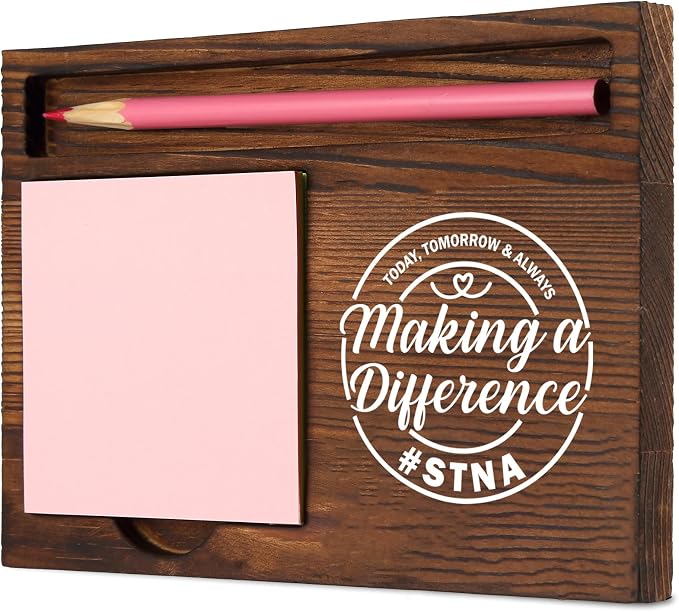 STNA Appreciation Self-Stick Note Pad Holder, Thoughtful Gift for Nursing Assistants Caregivers Healthcare Workers, Durable and Stylish Office Organizer, Work Desk Retro Note Pad Holder SDZ295